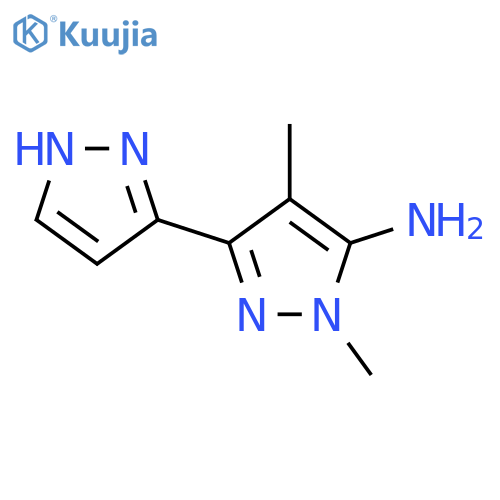 1,4-dimethyl-3-(1H-pyrazol-5-yl)-1H-pyrazol-5-amine structure