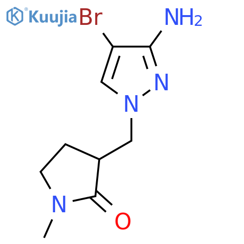 3-(3-amino-4-bromo-1H-pyrazol-1-yl)methyl-1-methylpyrrolidin-2-one structure
