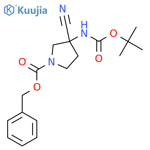 Benzyl 3-cyano-3-[(2-methylpropan-2-yl)oxycarbonylamino]pyrrolidine-1-carboxylate structure