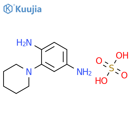 1,4-Benzenediamine, 2-(1-piperidinyl)-, sulfate (1:1) structure