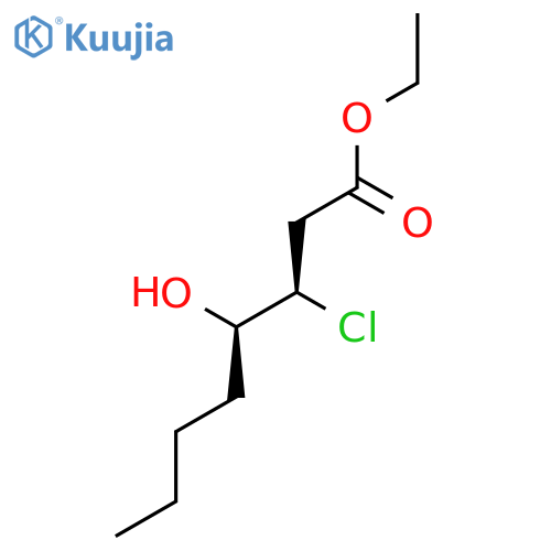 Octanoic acid, 3-chloro-4-hydroxy-, ethyl ester, (R*,R*)- structure