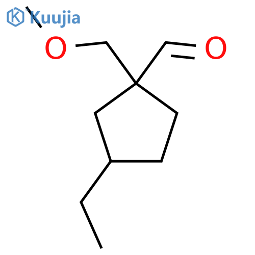 3-ethyl-1-(methoxymethyl)cyclopentane-1-carbaldehyde structure