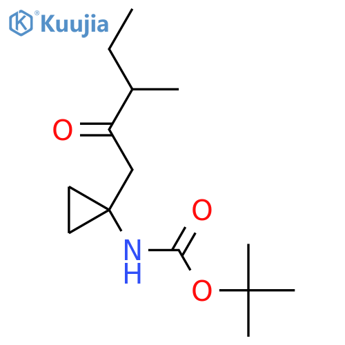 tert-butyl N-[1-(3-methyl-2-oxopentyl)cyclopropyl]carbamate structure