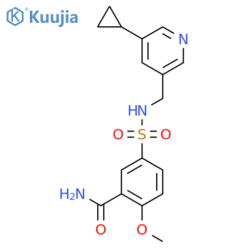 5-{(5-cyclopropylpyridin-3-yl)methylsulfamoyl}-2-methoxybenzamide structure