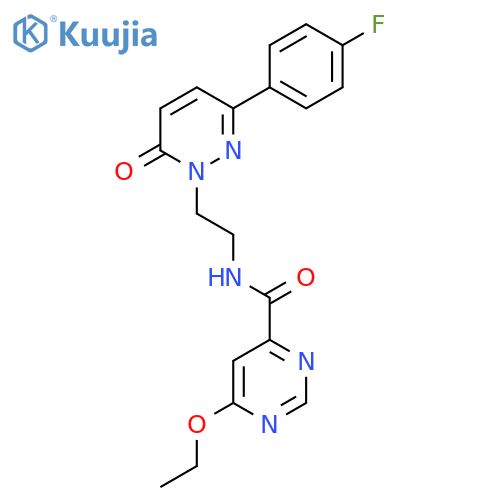6-ethoxy-N-{2-[3-(4-fluorophenyl)-6-oxo-1,6-dihydropyridazin-1-yl]ethyl}pyrimidine-4-carboxamide structure