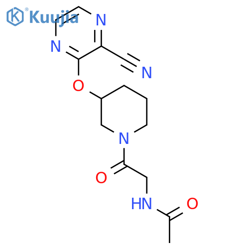 N-(2-{3-[(3-cyanopyrazin-2-yl)oxy]piperidin-1-yl}-2-oxoethyl)acetamide structure