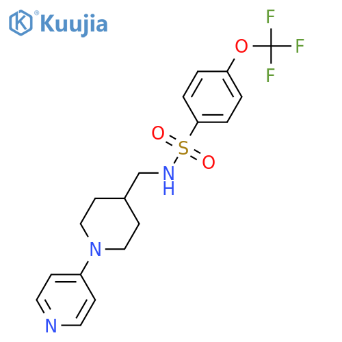N-{[1-(pyridin-4-yl)piperidin-4-yl]methyl}-4-(trifluoromethoxy)benzene-1-sulfonamide structure
