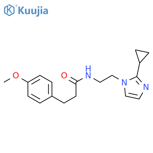 N-[2-(2-cyclopropyl-1H-imidazol-1-yl)ethyl]-3-(4-methoxyphenyl)propanamide structure