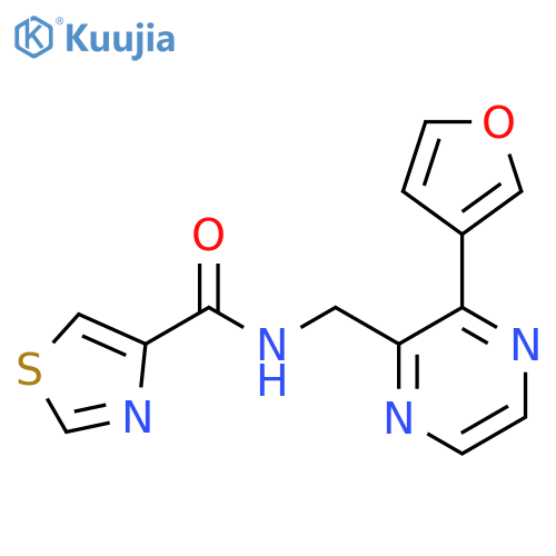 N-{3-(furan-3-yl)pyrazin-2-ylmethyl}-1,3-thiazole-4-carboxamide structure