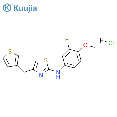 N-(3-fluoro-4-methoxyphenyl)-4-(thiophen-3-ylmethyl)-1,3-thiazol-2-amine:hydrochloride structure