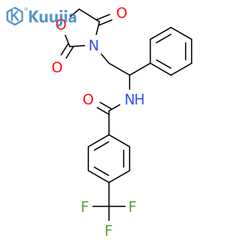 N-[2-(2,4-dioxo-1,3-oxazolidin-3-yl)-1-phenylethyl]-4-(trifluoromethyl)benzamide structure