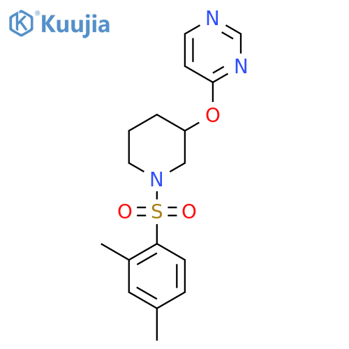 4-{[1-(2,4-dimethylbenzenesulfonyl)piperidin-3-yl]oxy}pyrimidine structure