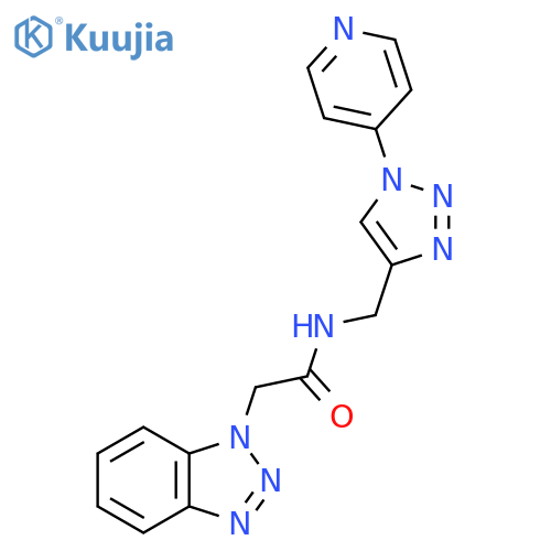 2-(1H-1,2,3-benzotriazol-1-yl)-N-{1-(pyridin-4-yl)-1H-1,2,3-triazol-4-ylmethyl}acetamide structure