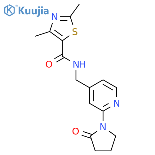 2,4-dimethyl-N-{[2-(2-oxopyrrolidin-1-yl)pyridin-4-yl]methyl}-1,3-thiazole-5-carboxamide structure