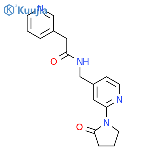N-{[2-(2-oxopyrrolidin-1-yl)pyridin-4-yl]methyl}-2-(pyridin-3-yl)acetamide structure
