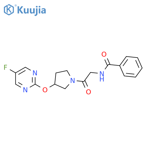 N-(2-(3-((5-fluoropyrimidin-2-yl)oxy)pyrrolidin-1-yl)-2-oxoethyl)benzamide structure
