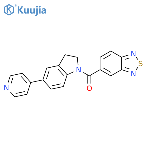 5-[5-(pyridin-4-yl)-2,3-dihydro-1H-indole-1-carbonyl]-2,1,3-benzothiadiazole structure