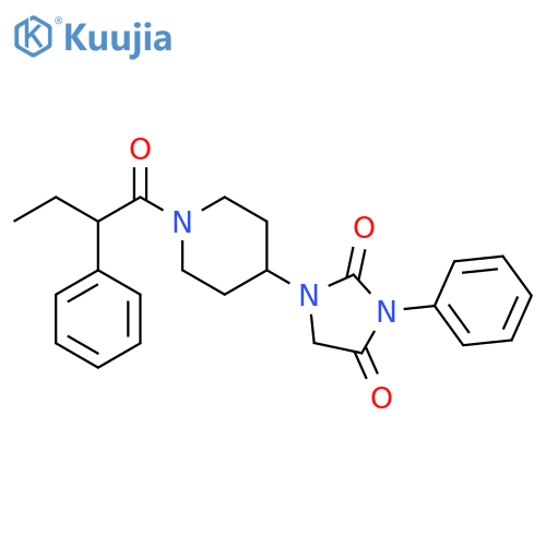 3-phenyl-1-[1-(2-phenylbutanoyl)piperidin-4-yl]imidazolidine-2,4-dione structure