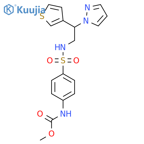 methyl N-(4-{[2-(1H-pyrazol-1-yl)-2-(thiophen-3-yl)ethyl]sulfamoyl}phenyl)carbamate structure