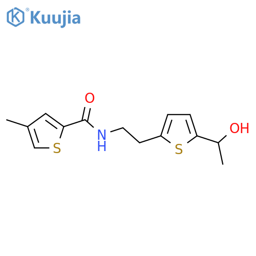 N-{2-[5-(1-hydroxyethyl)thiophen-2-yl]ethyl}-4-methylthiophene-2-carboxamide structure