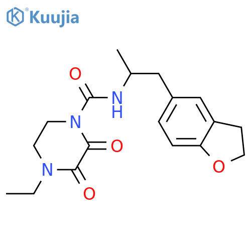 N-1-(2,3-dihydro-1-benzofuran-5-yl)propan-2-yl-4-ethyl-2,3-dioxopiperazine-1-carboxamide structure