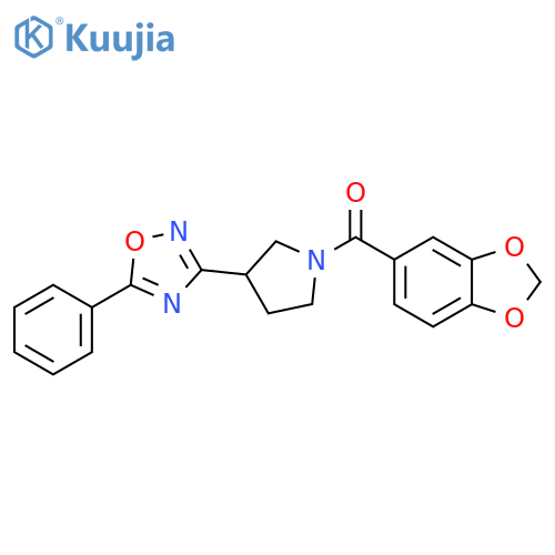 3-1-(2H-1,3-benzodioxole-5-carbonyl)pyrrolidin-3-yl-5-phenyl-1,2,4-oxadiazole structure
