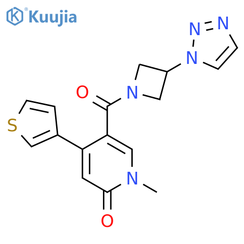 5-(3-(1H-1,2,3-triazol-1-yl)azetidine-1-carbonyl)-1-methyl-4-(thiophen-3-yl)pyridin-2(1H)-one structure