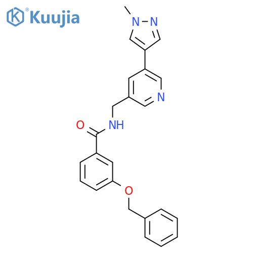 3-(benzyloxy)-N-{5-(1-methyl-1H-pyrazol-4-yl)pyridin-3-ylmethyl}benzamide structure