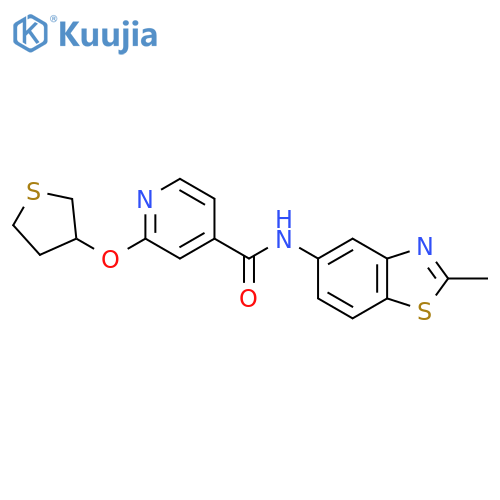 N-(2-methylbenzo[d]thiazol-5-yl)-2-((tetrahydrothiophen-3-yl)oxy)isonicotinamide structure