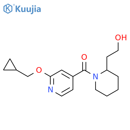 [2-(cyclopropylmethoxy)pyridin-4-yl]-[2-(2-hydroxyethyl)piperidin-1-yl]methanone structure