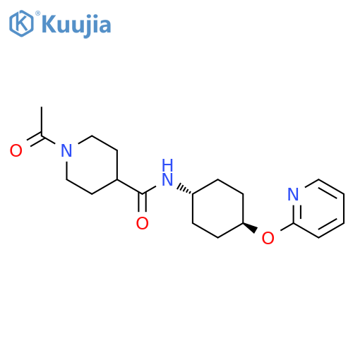 1-acetyl-N-[(1r,4r)-4-(pyridin-2-yloxy)cyclohexyl]piperidine-4-carboxamide structure