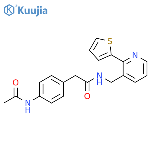 2-(4-acetamidophenyl)-N-{[2-(thiophen-2-yl)pyridin-3-yl]methyl}acetamide structure