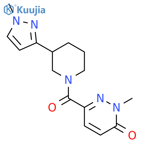 2-methyl-6-3-(1-methyl-1H-pyrazol-3-yl)piperidine-1-carbonyl-2,3-dihydropyridazin-3-one structure