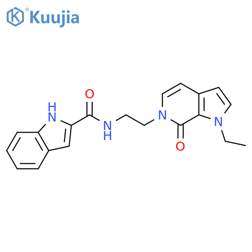 N-(2-{1-ethyl-7-oxo-1H,6H,7H-pyrrolo2,3-cpyridin-6-yl}ethyl)-1H-indole-2-carboxamide structure