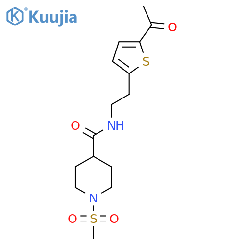 N-[2-(5-acetylthiophen-2-yl)ethyl]-1-methanesulfonylpiperidine-4-carboxamide structure