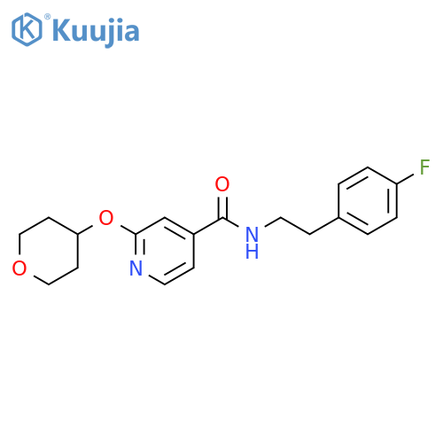 N-[2-(4-fluorophenyl)ethyl]-2-(oxan-4-yloxy)pyridine-4-carboxamide structure