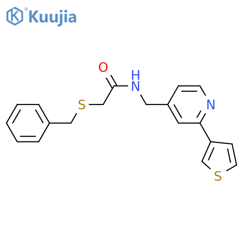 2-(benzylsulfanyl)-N-{[2-(thiophen-3-yl)pyridin-4-yl]methyl}acetamide structure