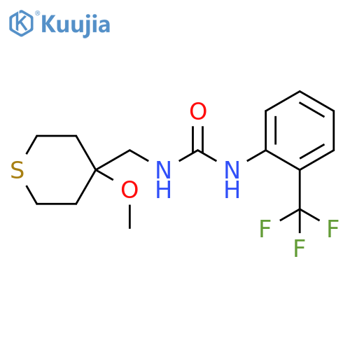 1-[(4-methoxythian-4-yl)methyl]-3-[2-(trifluoromethyl)phenyl]urea structure