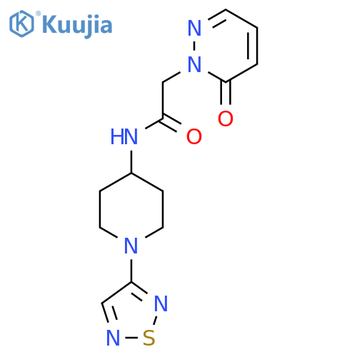 2-(6-oxo-1,6-dihydropyridazin-1-yl)-N-1-(1,2,5-thiadiazol-3-yl)piperidin-4-ylacetamide structure