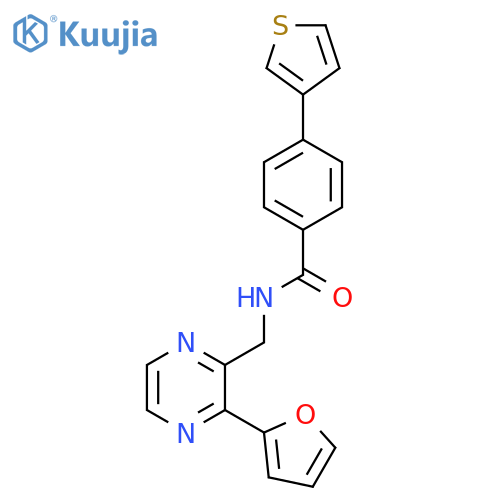N-{[3-(furan-2-yl)pyrazin-2-yl]methyl}-4-(thiophen-3-yl)benzamide structure