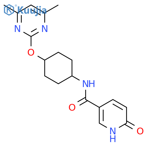 6-oxo-N-[(1r,4r)-4-[(4,6-dimethylpyrimidin-2-yl)oxy]cyclohexyl]-1,6-dihydropyridine-3-carboxamide structure