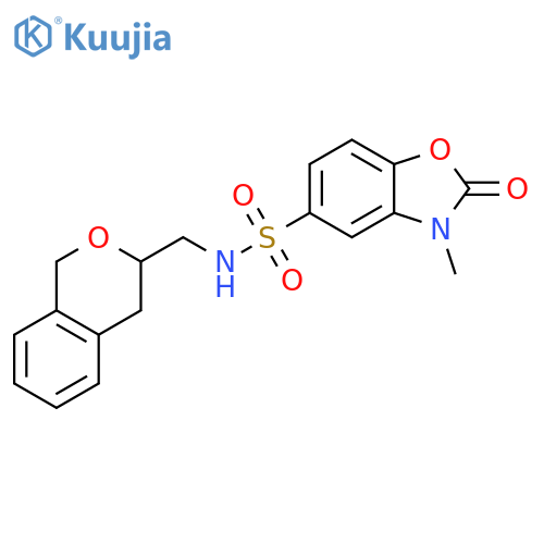 N-(3,4-dihydro-1H-2-benzopyran-3-yl)methyl-3-methyl-2-oxo-2,3-dihydro-1,3-benzoxazole-5-sulfonamide structure