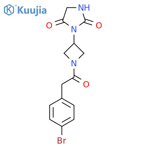 3-(1-(2-(4-Bromophenyl)acetyl)azetidin-3-yl)imidazolidine-2,4-dione structure
