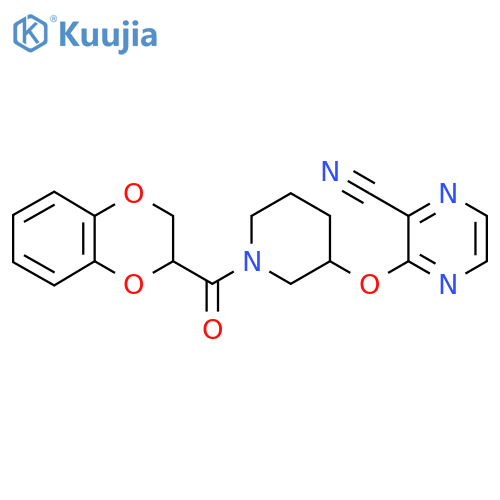 3-{[1-(2,3-dihydro-1,4-benzodioxine-2-carbonyl)piperidin-3-yl]oxy}pyrazine-2-carbonitrile structure