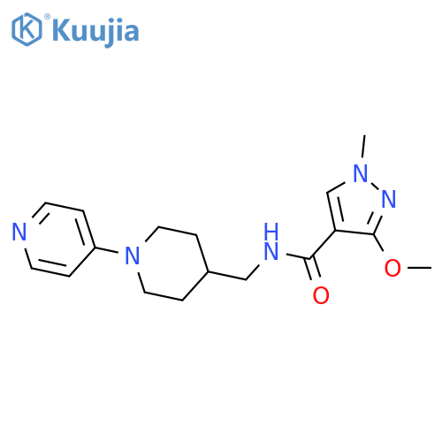 3-methoxy-1-methyl-N-{[1-(pyridin-4-yl)piperidin-4-yl]methyl}-1H-pyrazole-4-carboxamide structure