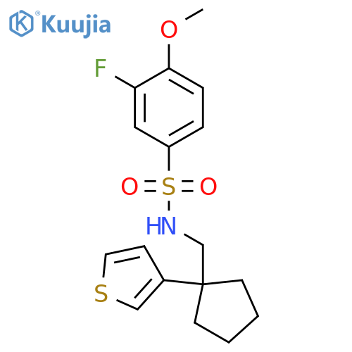 3-fluoro-4-methoxy-N-{[1-(thiophen-3-yl)cyclopentyl]methyl}benzene-1-sulfonamide structure