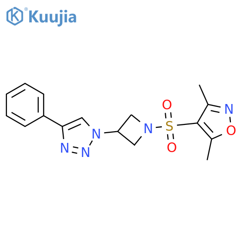 3,5-dimethyl-4-[3-(4-phenyltriazol-1-yl)azetidin-1-yl]sulfonyl-1,2-oxazole structure