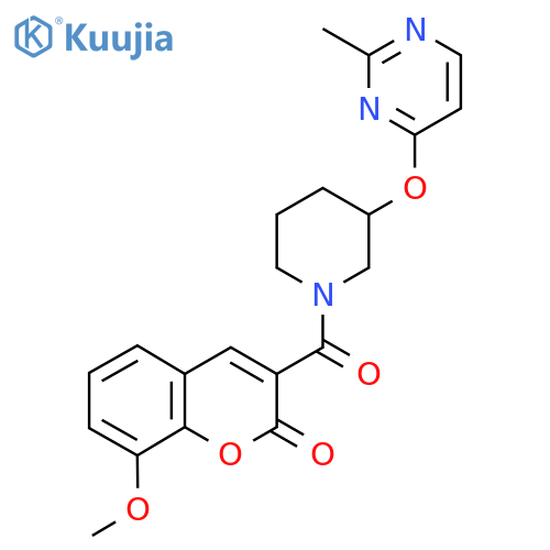 8-methoxy-3-{3-[(2-methylpyrimidin-4-yl)oxy]piperidine-1-carbonyl}-2H-chromen-2-one structure