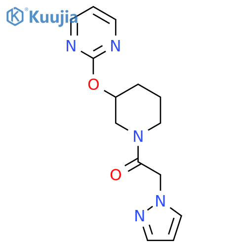 2-(1H-pyrazol-1-yl)-1-[3-(pyrimidin-2-yloxy)piperidin-1-yl]ethan-1-one structure