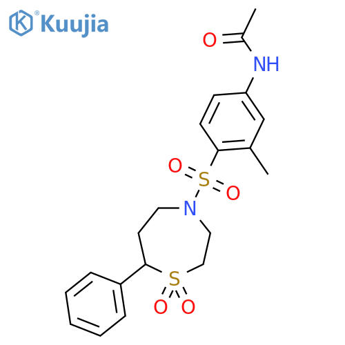 N-{4-(1,1-dioxo-7-phenyl-1lambda6,4-thiazepan-4-yl)sulfonyl-3-methylphenyl}acetamide structure